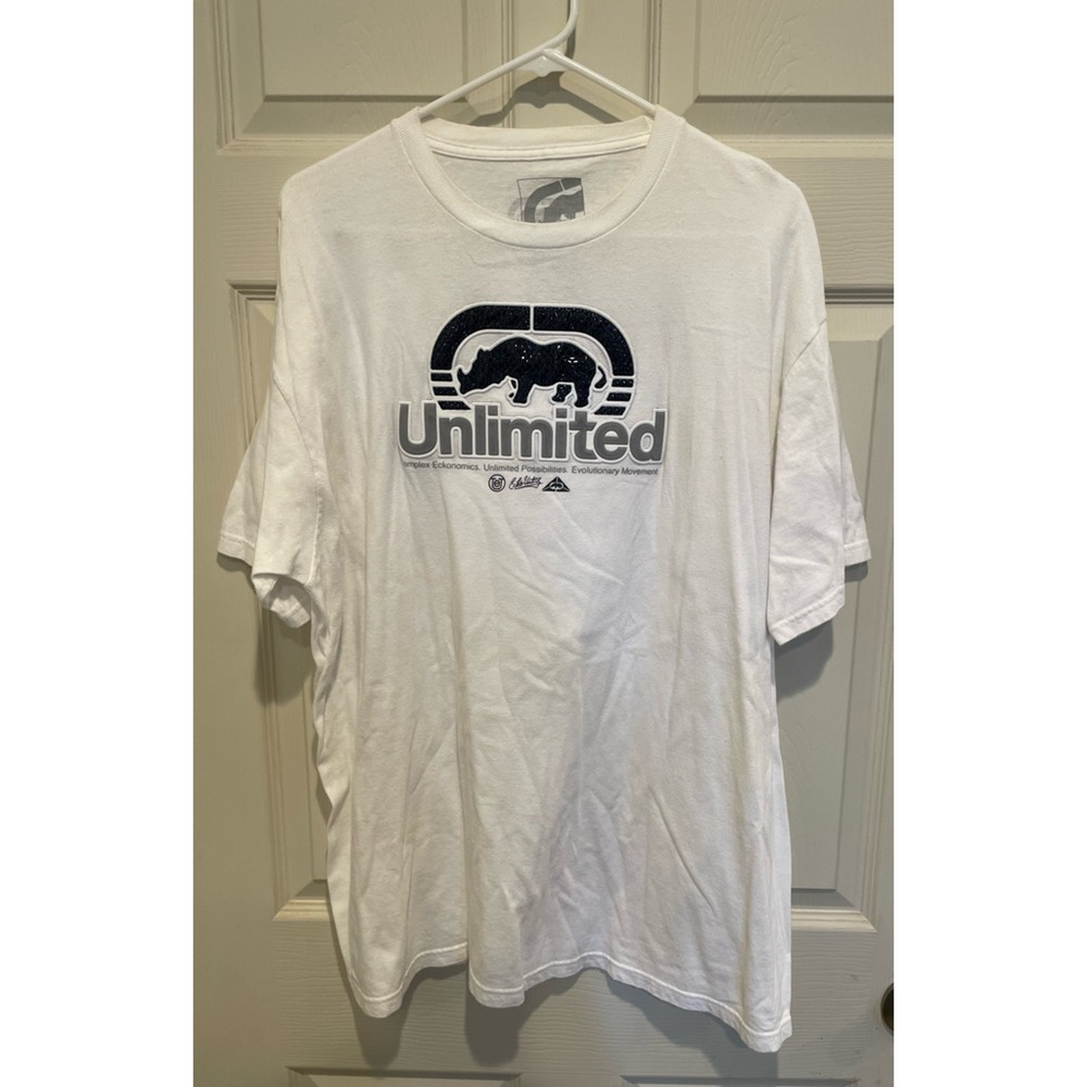 Unlimited Rhino Logo Men's Ecko Unltd. Graphic T-Shirt White Black XXL
